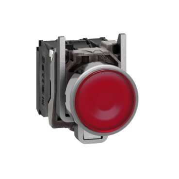 Schneider Işıklı Yaylı Buton Kırmızı 22MM 24V 1NA + 1NK - XB4BW34B5 - 1