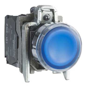 Schneider Işıklı Yaylı Buton Mavi 22MM 230V AC - XB4BW36M5 - 1