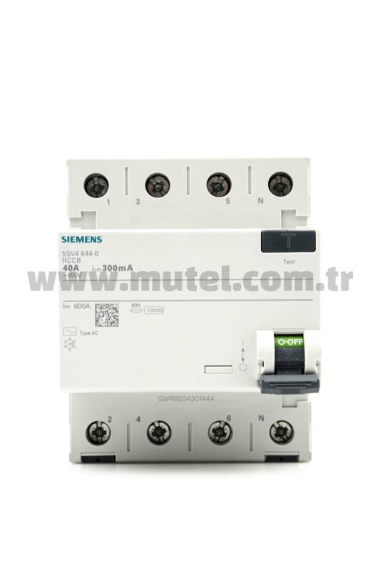 Siemens 40A 300mA 230V 3Faz Kaçak Akım Rölesi 5SV4644-0 - 2
